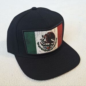 Mexico Street Hustlers Black Snapback Cap with Mexican Flag Patch